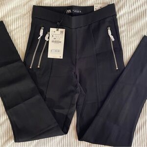 Zara Black Trousers with Zipper Details